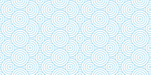 Fototapeta na wymiar Seamless geometric ocean spiral pattern and abstract circle wave transparent lines. blue seamless tile stripe geomatics create retro square line backdrop pattern background. Overlapping Pattern. 