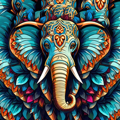 abstract design with elephant 