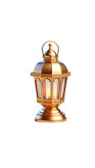 Golden traditional arabic metal lantern illustration