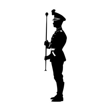 black silhouette marching band conductor clip art preview