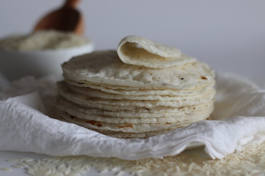 Rice Roti. A Gluten free alternative made with raw rice four, perfect for a healthy meal.