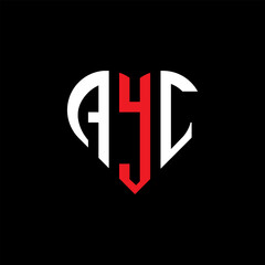AYC creative love shape monogram letter logo. AYC Unique modern flat abstract vector letter logo design.

