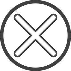 Cross mark icon. Editable vector illustration outline stroke.