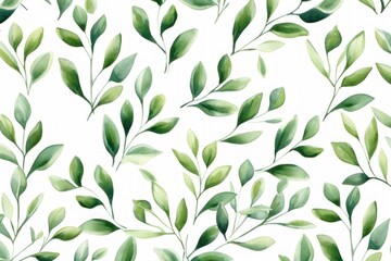 Abstract pattern background with green tree leaves. Watercolor style