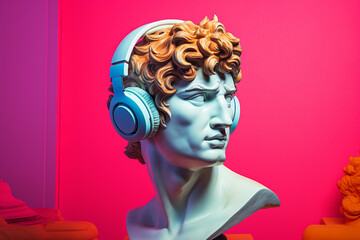 Generative AI picture Abstract modern art sculpture futuristic stylish design