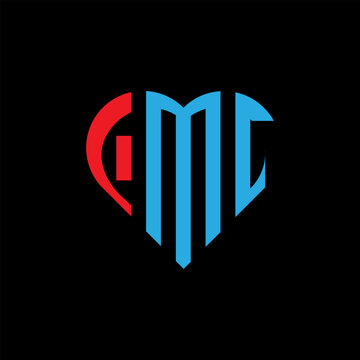 IMC creative love shape monogram letter logo. IMC Unique modern flat abstract vector letter logo design.
