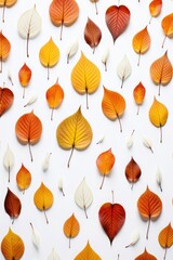 Autumn leaves on white background. Autumn Season