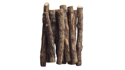 Liquorice roots isolated on transparent background.