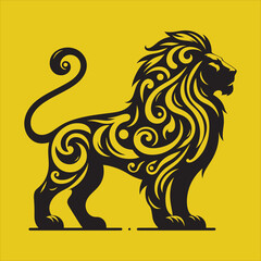 Silhouette Vector design of a Lion