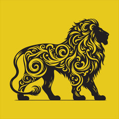 Silhouette Vector design of a Lion