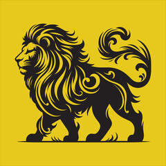 Silhouette Vector design of a Lion