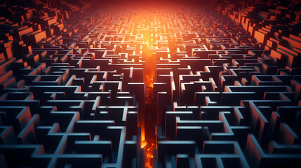 Obraz premium Abstract colorful maze wallpaper, colorful puzzle