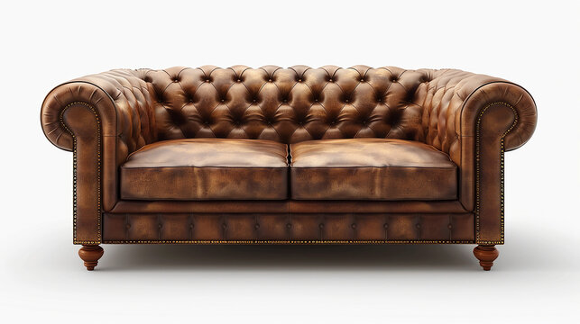 Timeless chesterfield sofa, sophistication meets comfort in classic design on transparent background.png format 