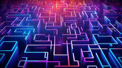 Aerial view of maze, abstract maze for background