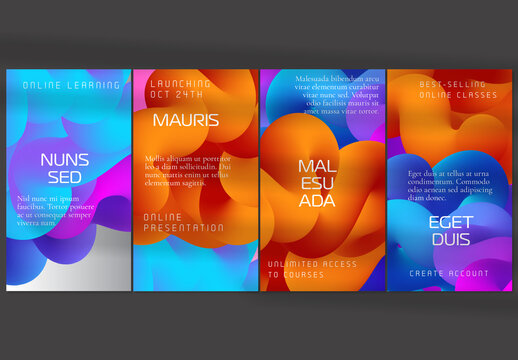 Social Media Post Layout with Futuristic Wavy Gradient Shape