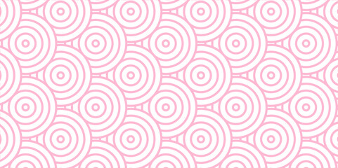 Fototapeta na wymiar Modern diamond geometric waves spiral pattern and abstract circle wave lines. pink seamless tile stripe geomatics overlapping create retro square line backdrop pattern background. Overlapping Pattern.
