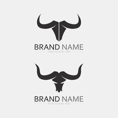 Bull horn cow and buffalo logo and symbol template icons app - obrazy, fototapety, plakaty
