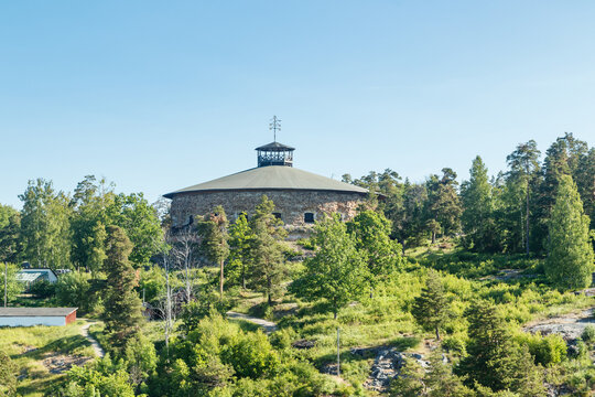 Fredriksborg fortification in the Archipelago of Stockholm Sweden on a summer morning
