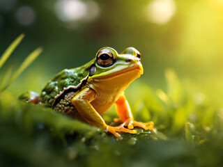 frog in the grass generative ai