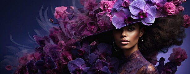 Orchid flower queen in purple and violet, spring and beauty
