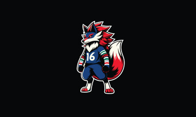 fox standing cartoonish logo