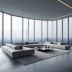 A sleek and minimalist living room design ideas, generative Ai, generative