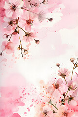Pink Flowers on White Background card