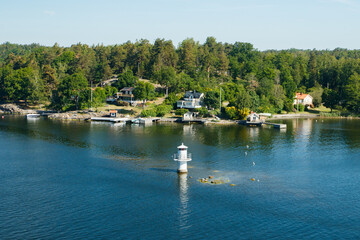 Fototapeta premium View to Stockholm archipelago in Baltic sea. Summer morning.