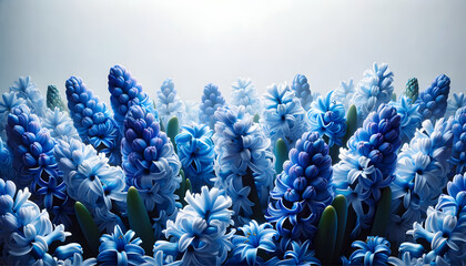 Blue hyacinth flowers. Spring flower wallpaper. - obrazy, fototapety, plakaty