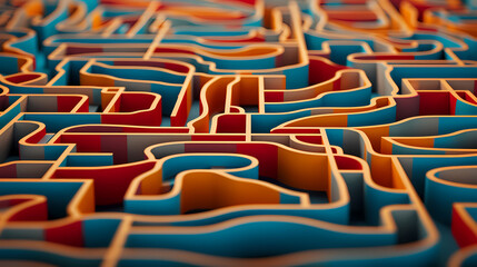 Aerial view of maze, abstract maze for background