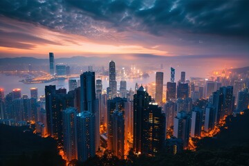 Fototapeta premium Hong Kong, skyline, cityscape