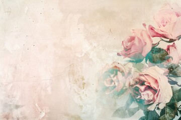 banner background with illustrations of intricate Victorian floral patterns, muted color, with a classic, retro, old-fashioned feel