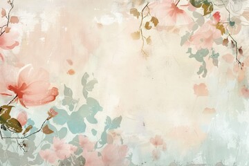 abstract banner background with illustrations of intricate Victorian floral patterns, and muted color, with a classic, retro, old-fashioned feel