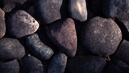 Fototapeta na wymiar Close-up shot of stones on the ground