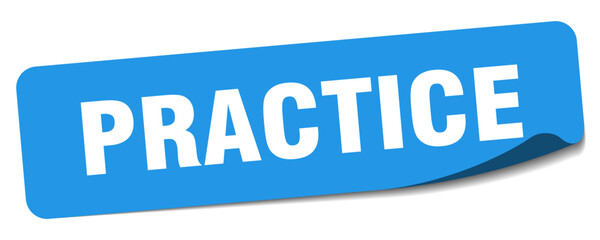 Fototapeta premium practice sticker. practice label