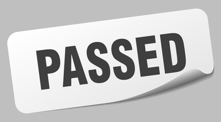 passed sticker. passed label