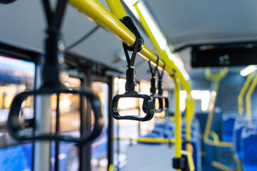Handles for standing passenger inside a bus. Cable Car Handles for standing passenger inside a bus