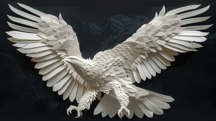 Paper cut of the American Bald Eagle - embodying a symbol of strength courage freedom and immortality