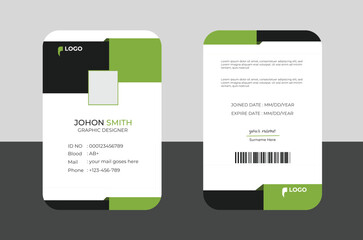 Modern Identity Employee Abstract professional, corporate office Id card design, Simple and Clean ID Card Design Template.