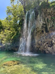 Fototapeta na wymiar Beautiful Waterfall plitvice national Park