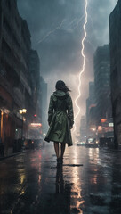 chilling alone the mystical dark cloud nature ai created photo