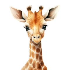 Giraffe Watercolor Illustration Transparent Background