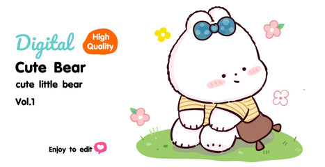 little bear cute cartoon There are many designs to choose from