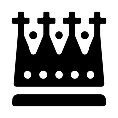 King Monarch Crown Solid Icon