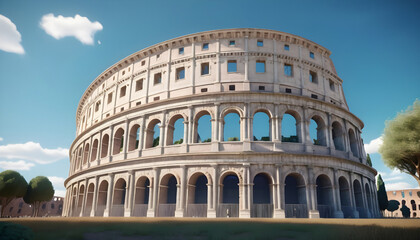 Fototapeta na wymiar Beautiful Colosseum in Rome, Italy. Travel and tourism concept. Generative AI