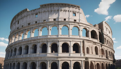 Fototapeta premium Dramatic view of The Colosseum is one of the main tourist attractions in Rome. Generative AI