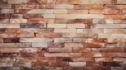 
Cream and red brick wall texture background. Brickwork and stonework flooring interior rock old pattern design, generative AI