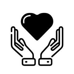 Hands Holding Heart: Charity or Give Love - A Symbol of Care and Compassion.