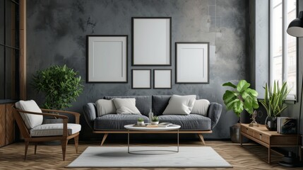 orange grey and white modern living room