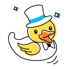  Doodle Icon of Cute Ducks